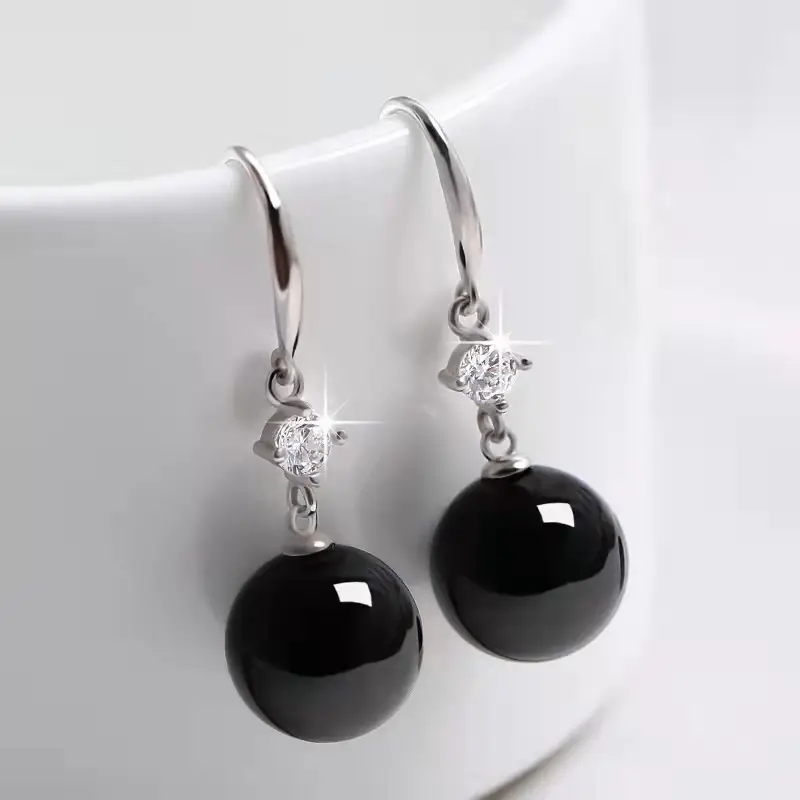 Dark Purple Pearl Earrings for Women - Image 87