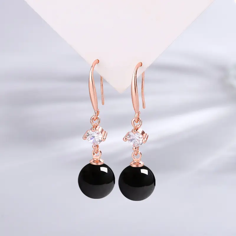 Dark Purple Pearl Earrings for Women - Image 88