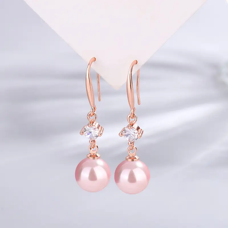 Dark Purple Pearl Earrings for Women - Image 9