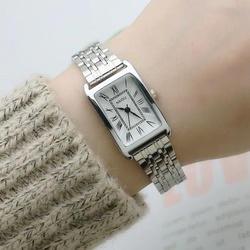 Women's Rose Gold Square Quartz Watch with Stainless Steel Band - Image 6