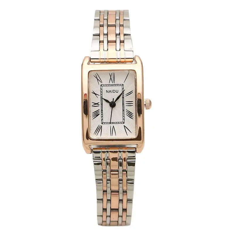 Women's Rose Gold Square Quartz Watch with Stainless Steel Band - Image 7