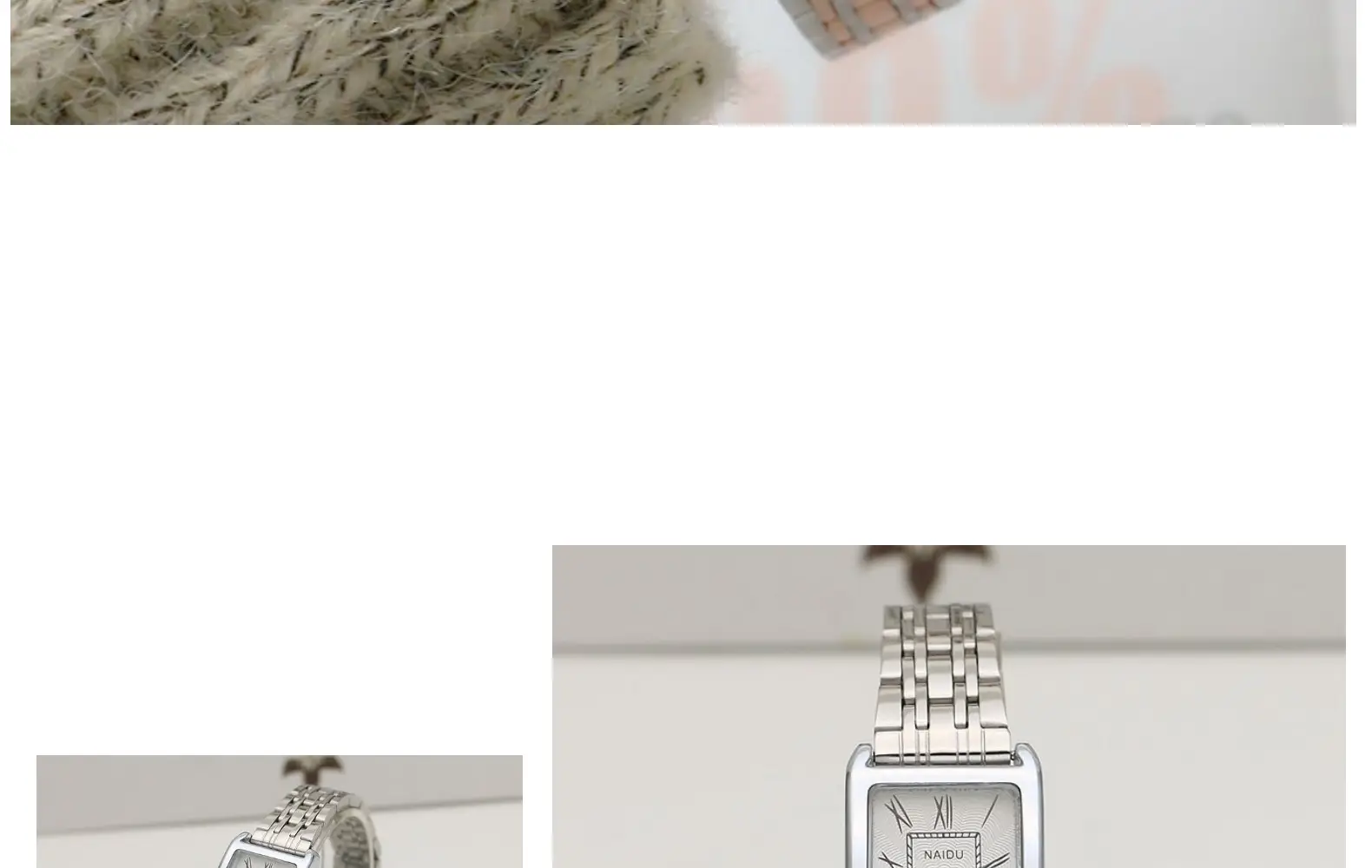 Women's Rose Gold Square Quartz Watch with Stainless Steel Band — feature 13