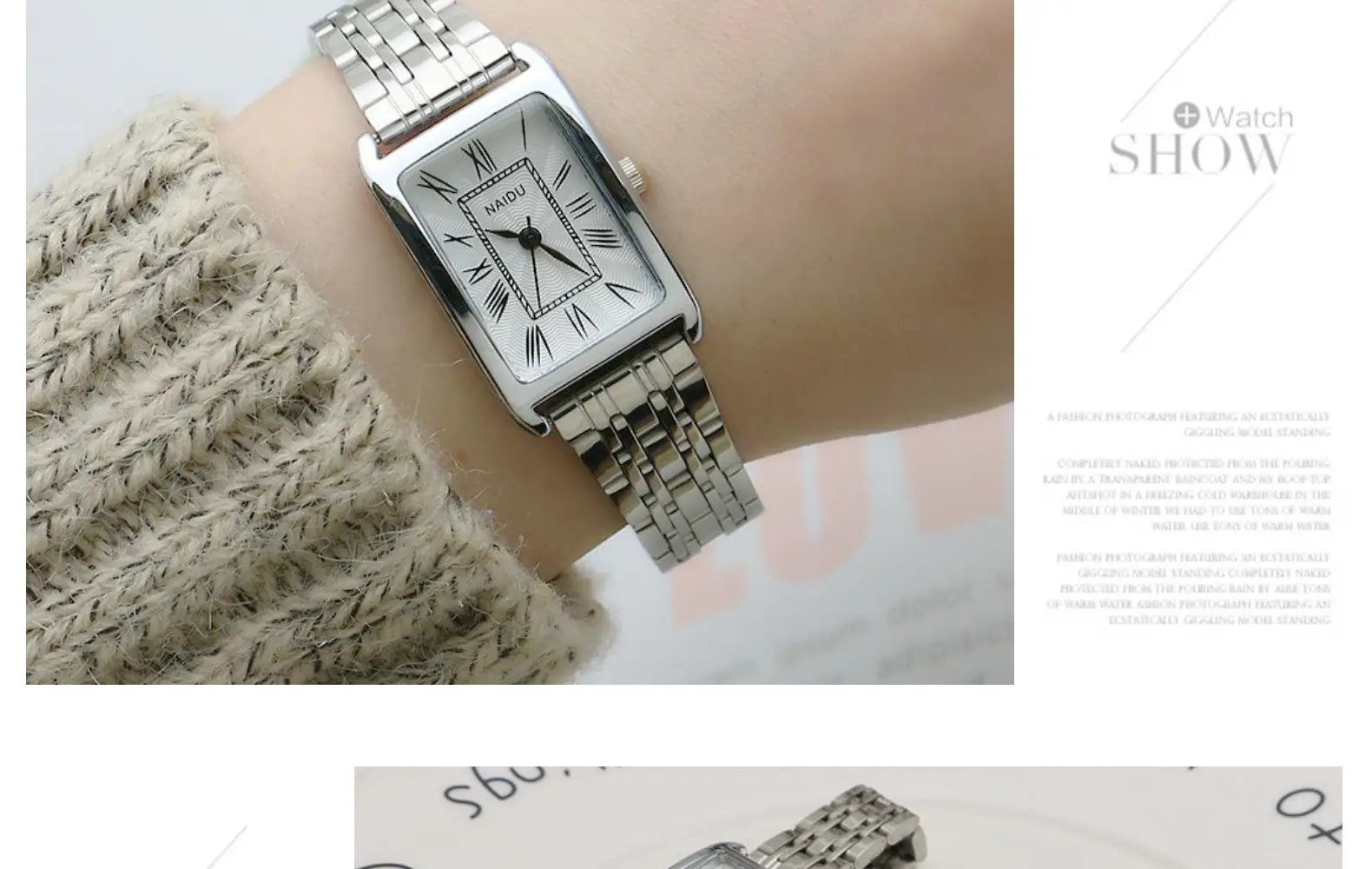 Women's Rose Gold Square Quartz Watch with Stainless Steel Band — feature 15