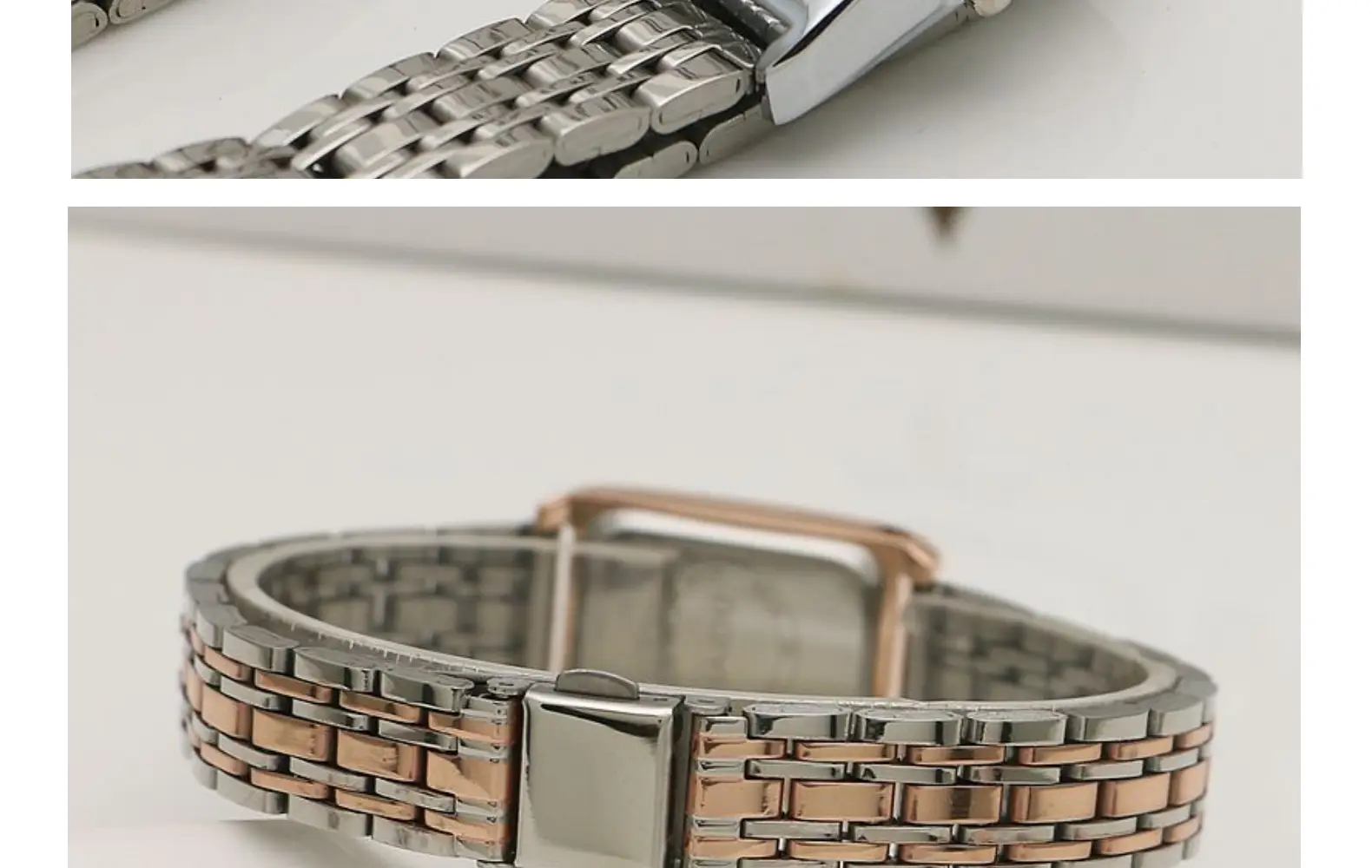 Women's Rose Gold Square Quartz Watch with Stainless Steel Band — feature 20