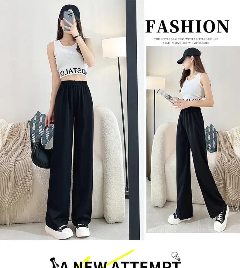 Women's High-Waisted Loose Slimming Pants Black — feature 1