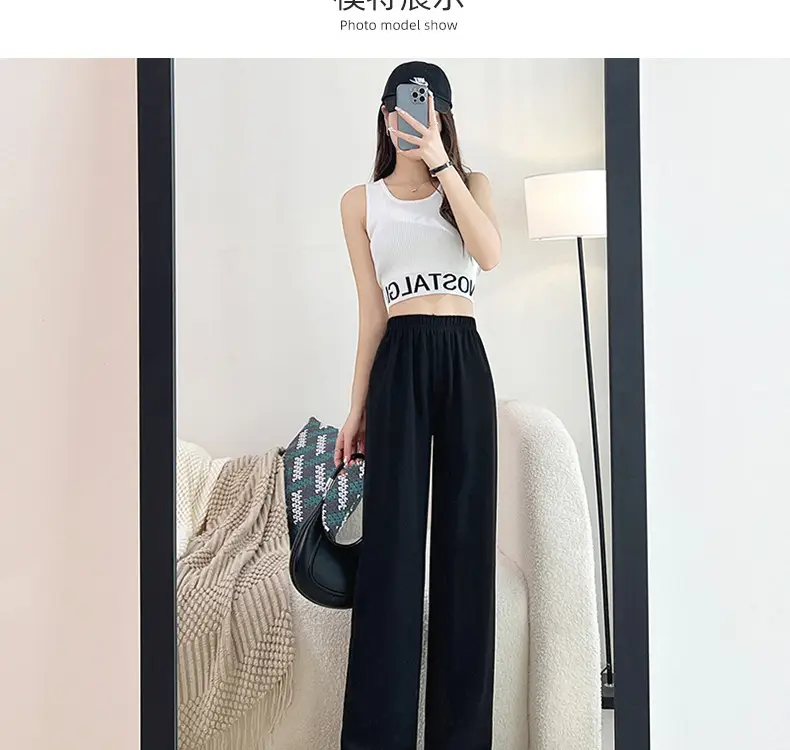 Women's High-Waisted Loose Slimming Pants Black — feature 11