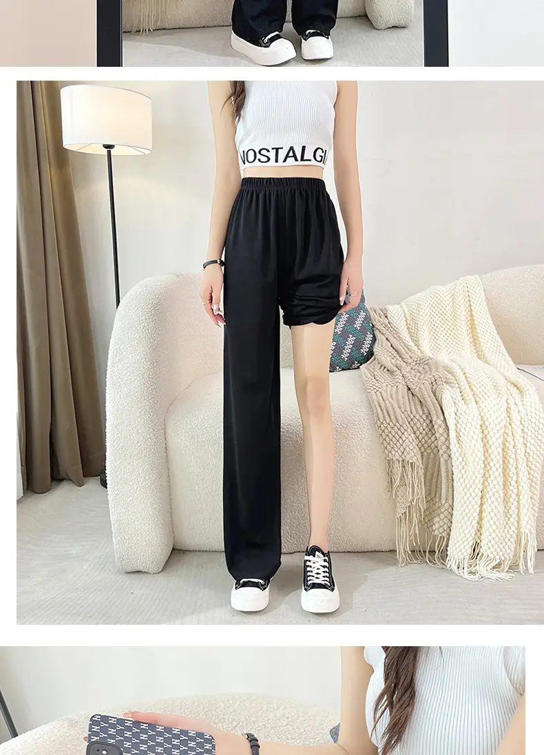Women's High-Waisted Loose Slimming Pants Black — feature 12