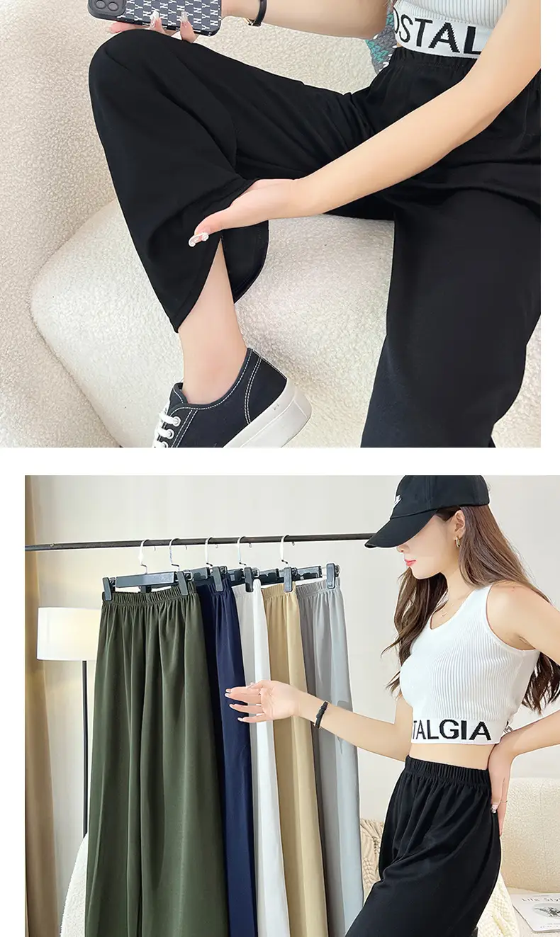 Women's High-Waisted Loose Slimming Pants Black — feature 13