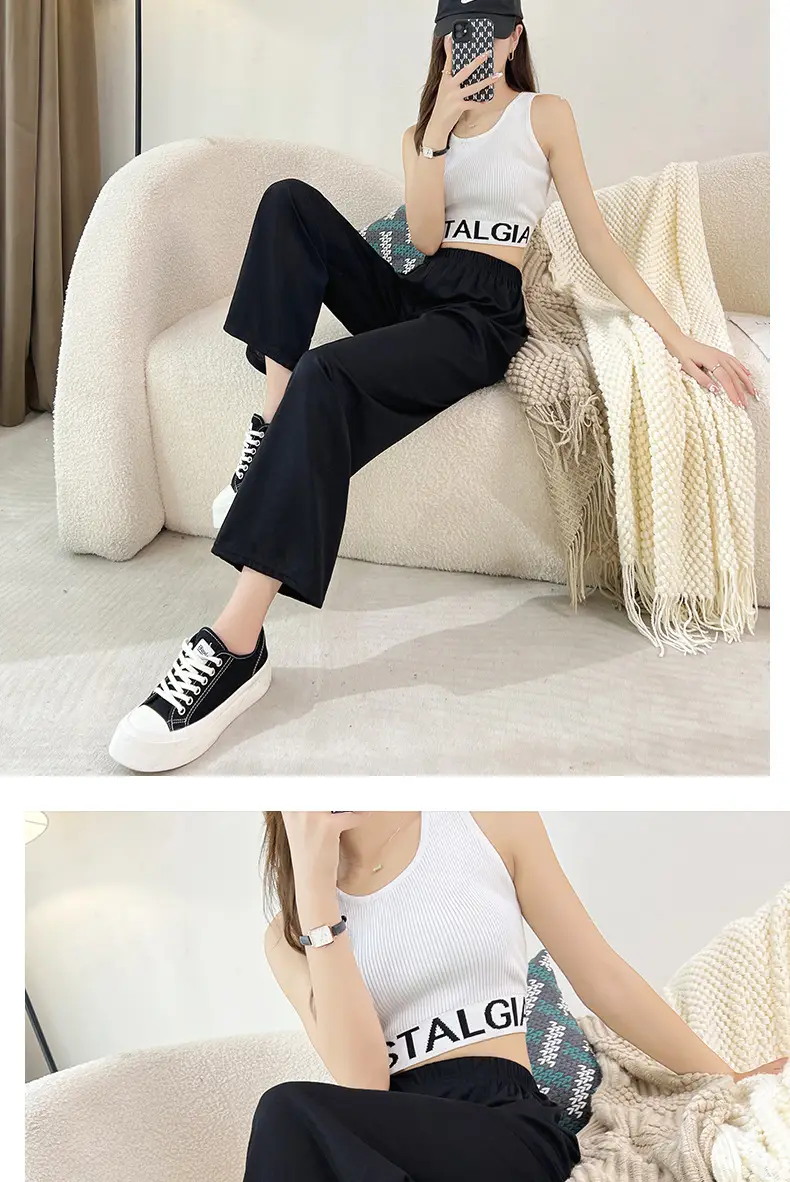 Women's High-Waisted Loose Slimming Pants Black — feature 16
