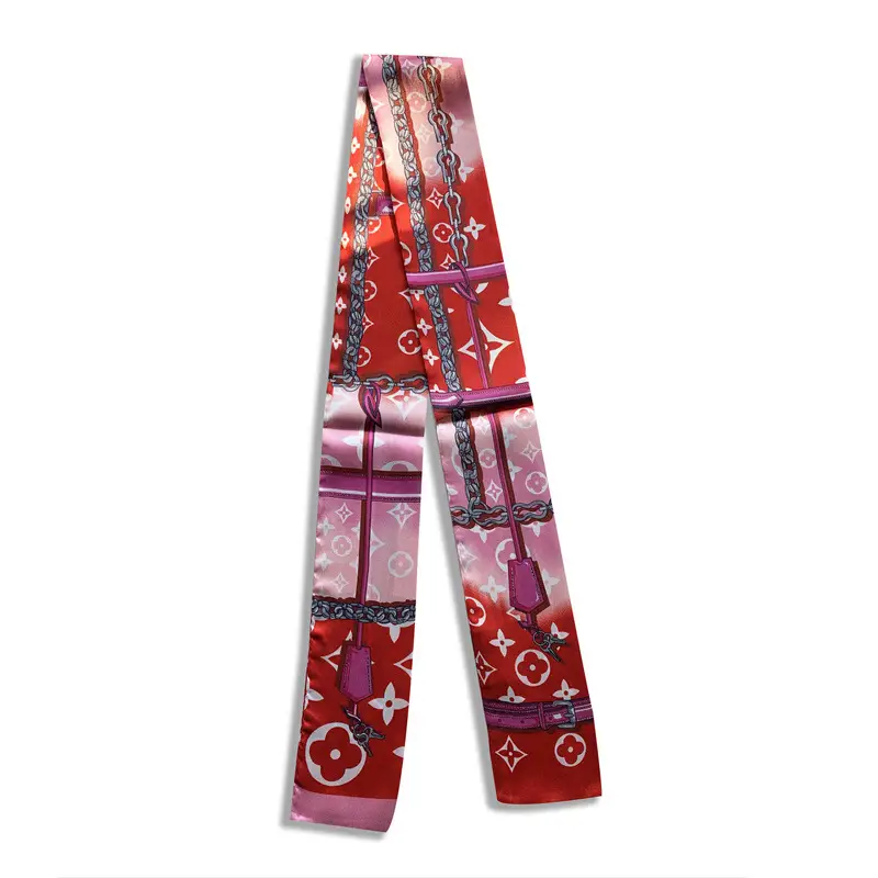 Long Silk Scarf with Floral Pattern for Women - Image 10