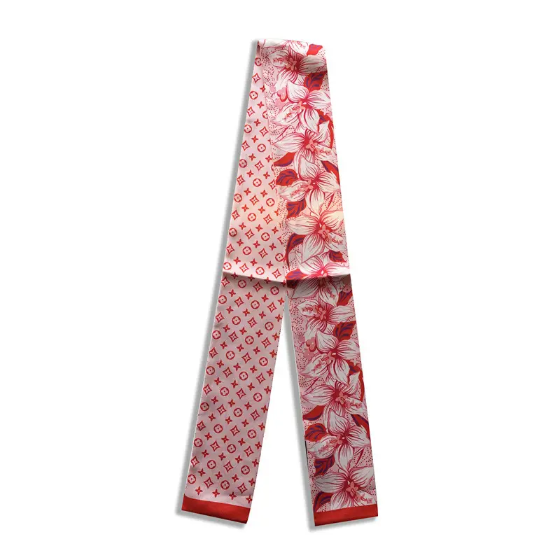 Long Silk Scarf with Floral Pattern for Women - Image 12
