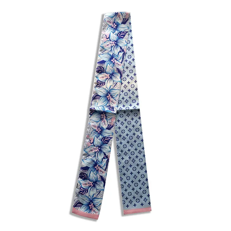 Long Silk Scarf with Floral Pattern for Women - Image 13
