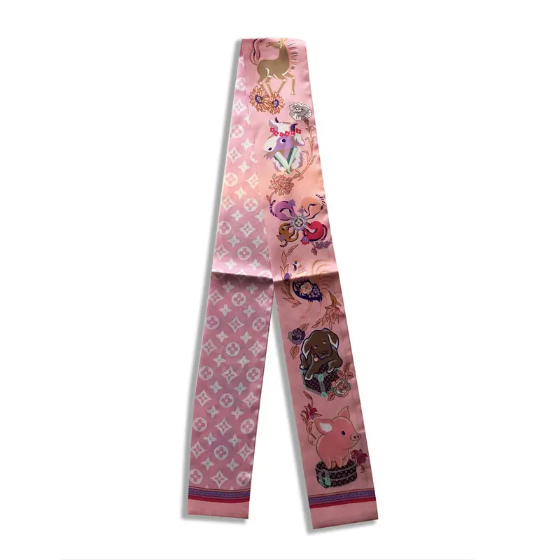 Long Silk Scarf with Floral Pattern for Women - Image 15