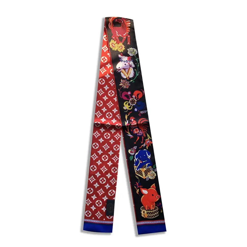 Long Silk Scarf with Floral Pattern for Women - Image 17