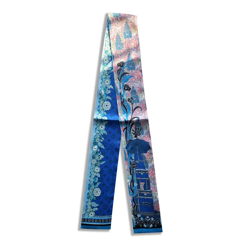 Long Silk Scarf with Floral Pattern for Women - Image 18