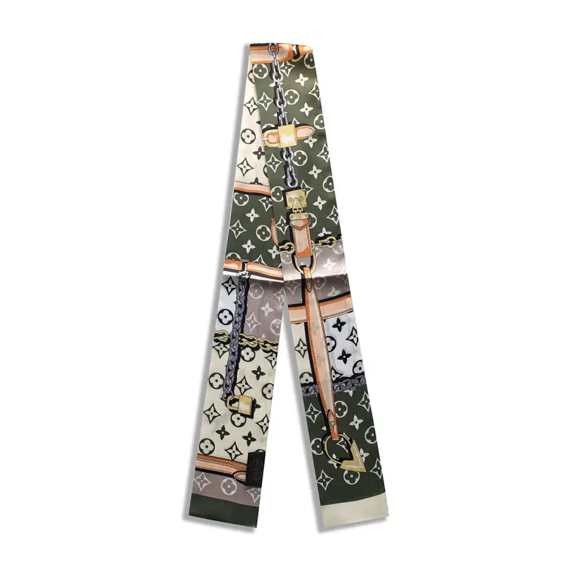 Long Silk Scarf with Floral Pattern for Women - Image 2