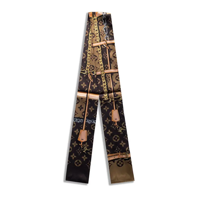 Long Silk Scarf with Floral Pattern for Women - Image 3