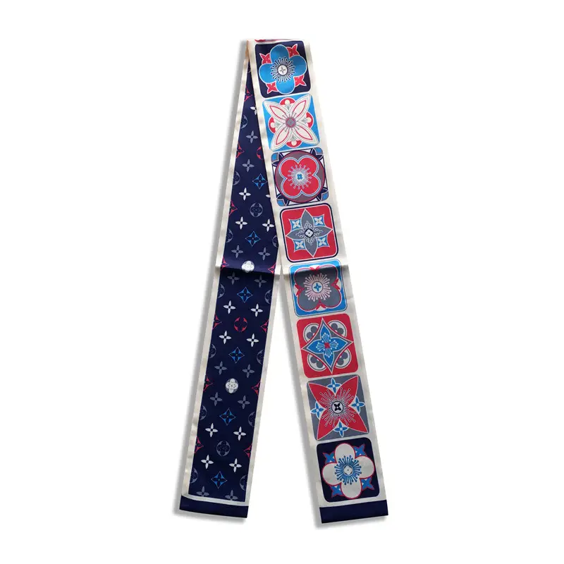 Long Silk Scarf with Floral Pattern for Women - Image 33