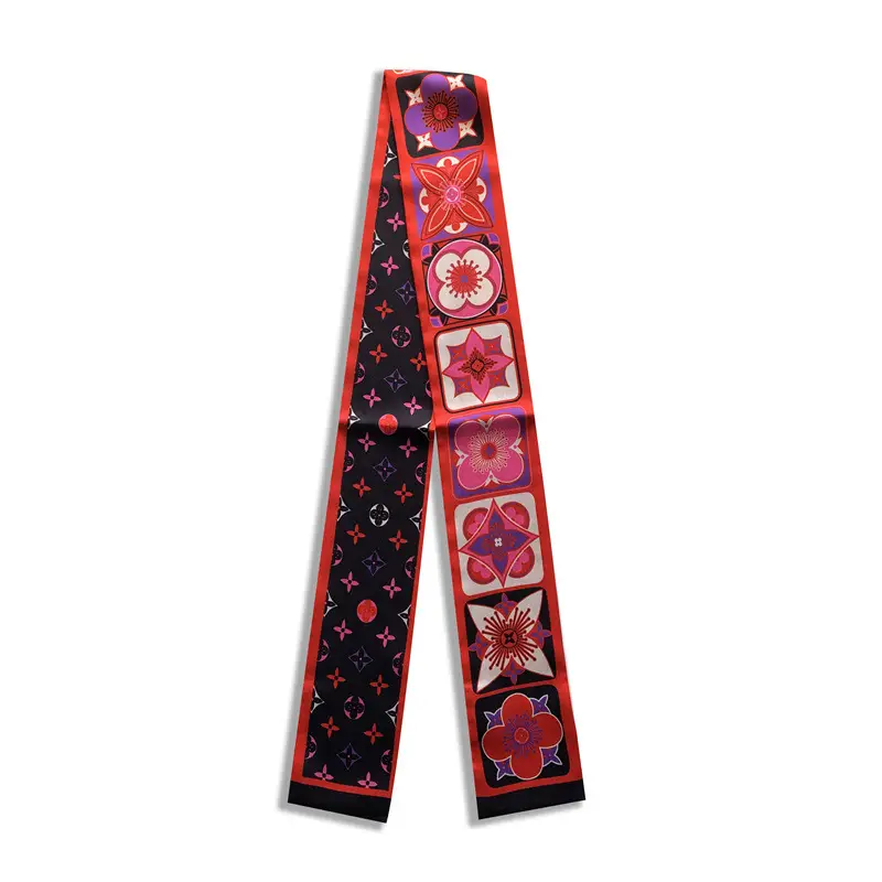 Long Silk Scarf with Floral Pattern for Women - Image 34