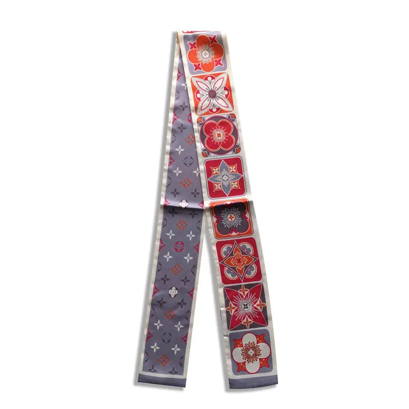 Long Silk Scarf with Floral Pattern for Women - Image 35