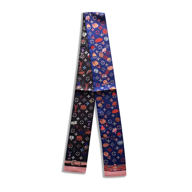 Long Silk Scarf with Floral Pattern for Women - Image 37