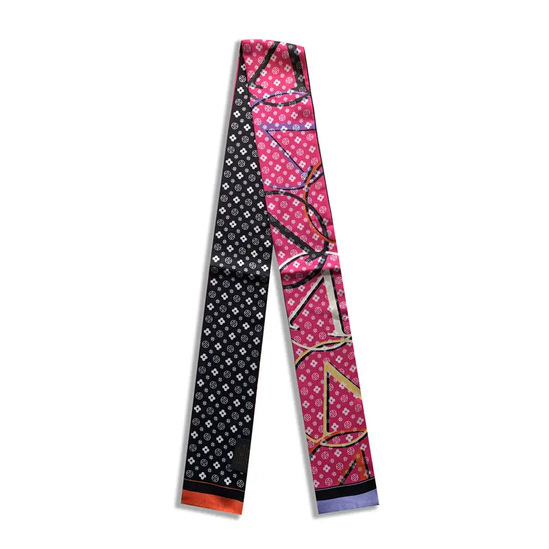 Long Silk Scarf with Floral Pattern for Women - Image 38