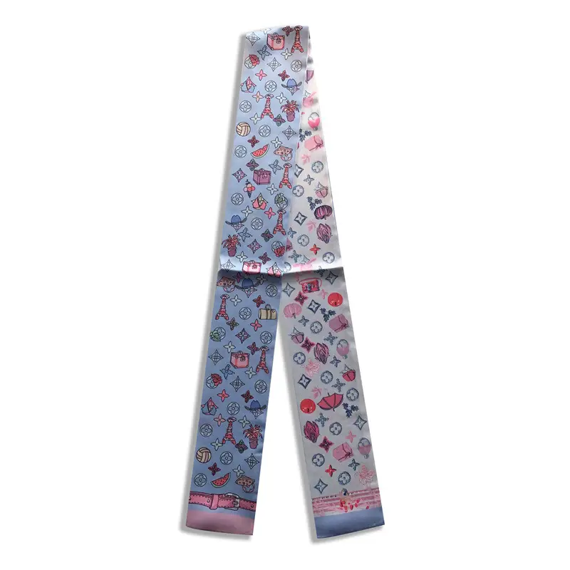 Long Silk Scarf with Floral Pattern for Women - Image 39