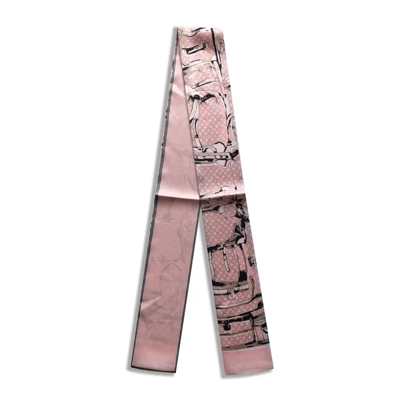 Long Silk Scarf with Floral Pattern for Women - Image 4
