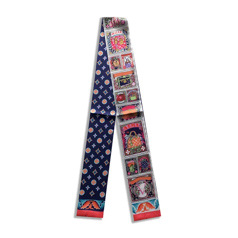 Long Silk Scarf with Floral Pattern for Women - Image 40