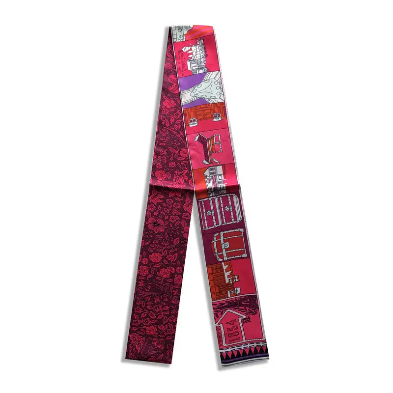 Long Silk Scarf with Floral Pattern for Women - Image 43