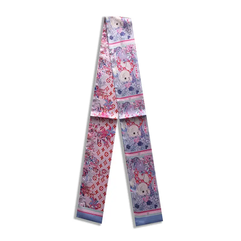 Long Silk Scarf with Floral Pattern for Women - Image 45
