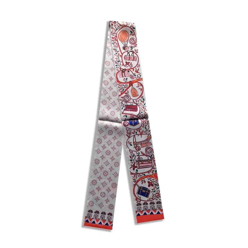 Long Silk Scarf with Floral Pattern for Women - Image 47
