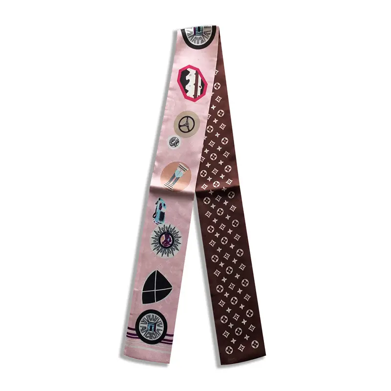 Long Silk Scarf with Floral Pattern for Women - Image 48