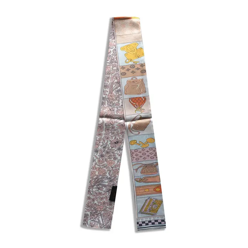 Long Silk Scarf with Floral Pattern for Women - Image 49