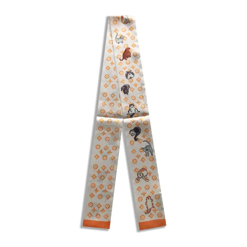 Long Silk Scarf with Floral Pattern for Women - Image 51
