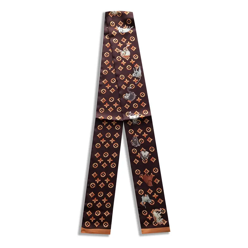 Long Silk Scarf with Floral Pattern for Women - Image 52