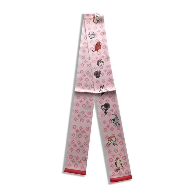 Long Silk Scarf with Floral Pattern for Women - Image 53