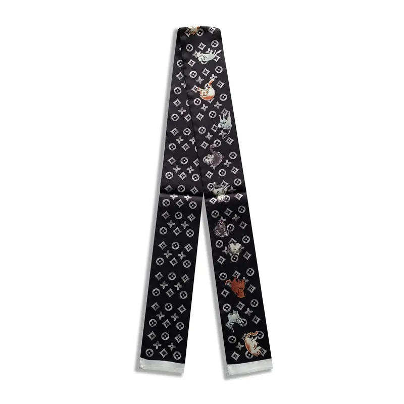 Long Silk Scarf with Floral Pattern for Women - Image 56