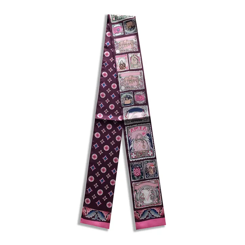 Long Silk Scarf with Floral Pattern for Women - Image 58