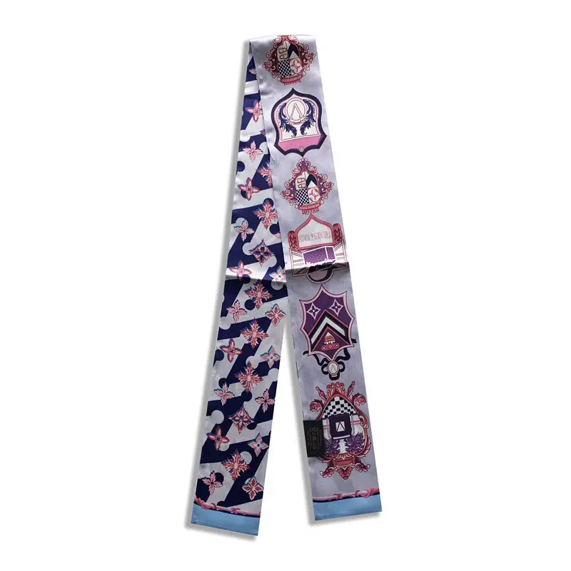 Long Silk Scarf with Floral Pattern for Women - Image 59
