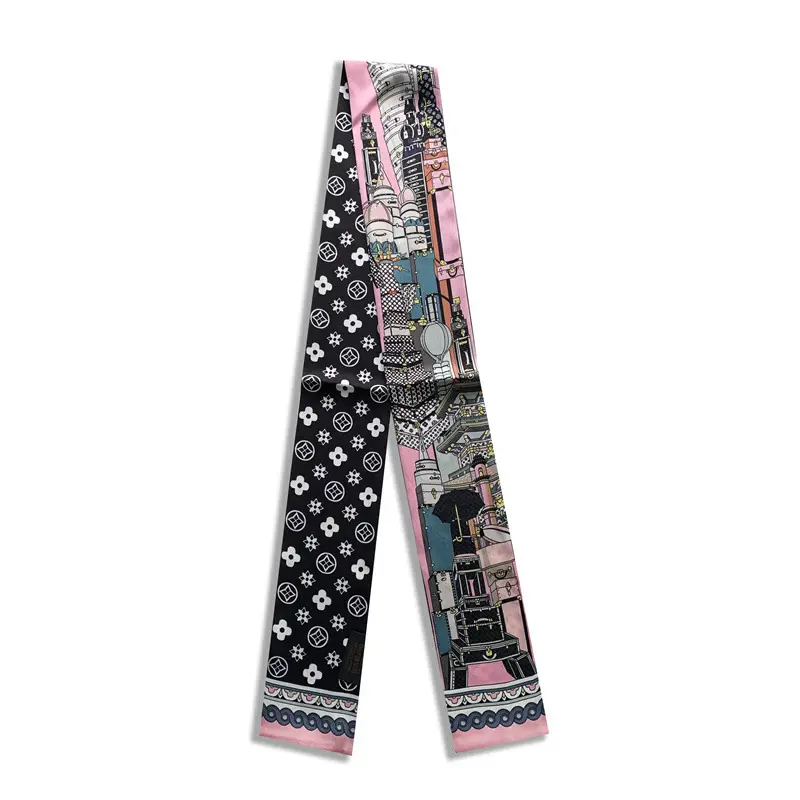 Long Silk Scarf with Floral Pattern for Women - Image 60