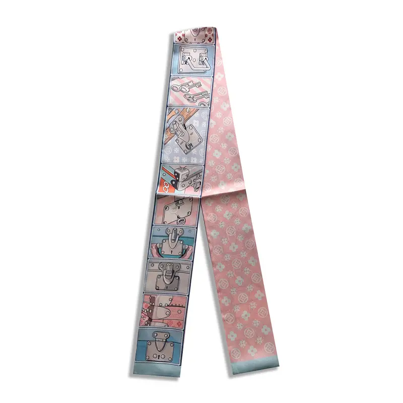Long Silk Scarf with Floral Pattern for Women - Image 61