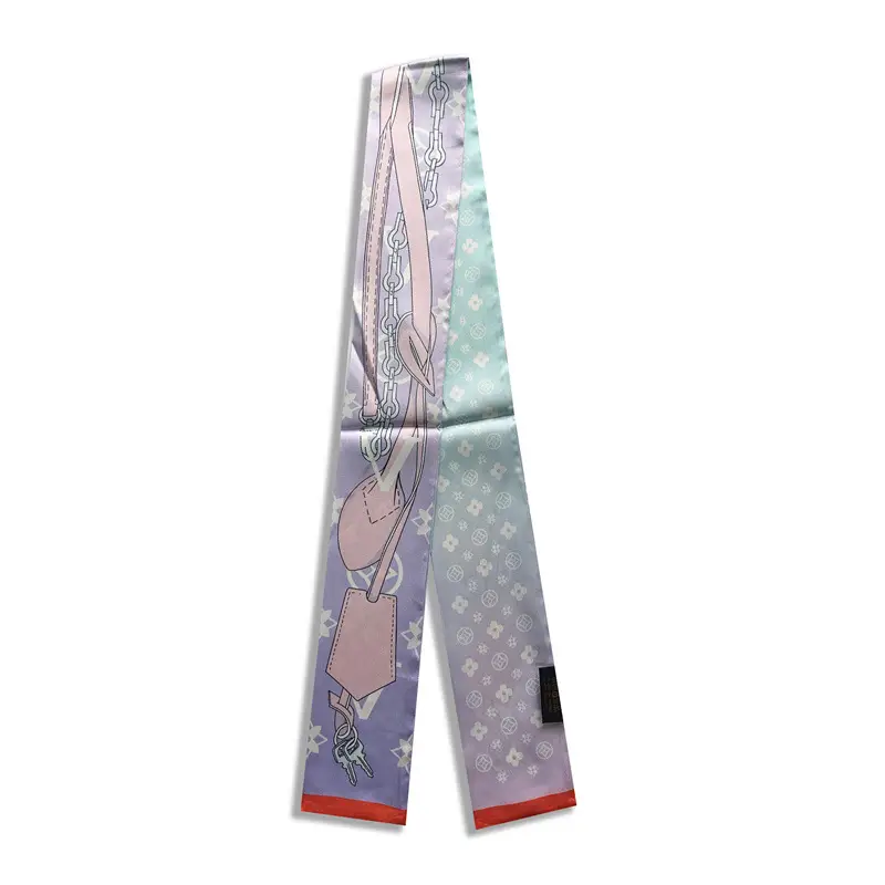 Long Silk Scarf with Floral Pattern for Women - Image 64