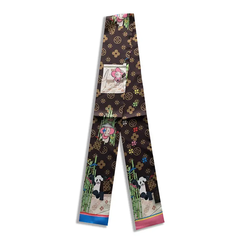 Long Silk Scarf with Floral Pattern for Women - Image 65