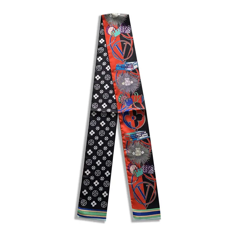 Long Silk Scarf with Floral Pattern for Women - Image 70