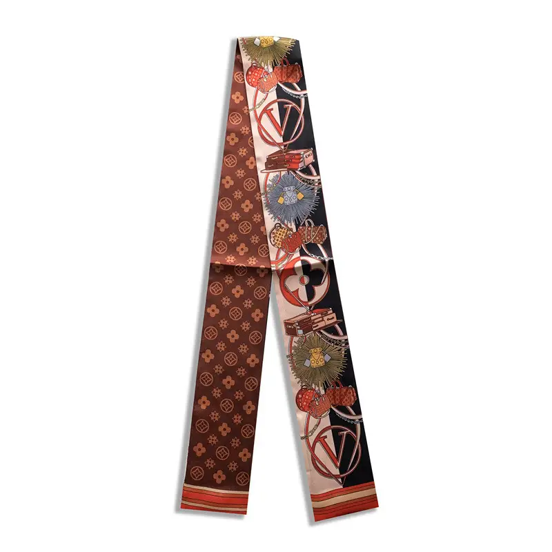 Long Silk Scarf with Floral Pattern for Women - Image 72