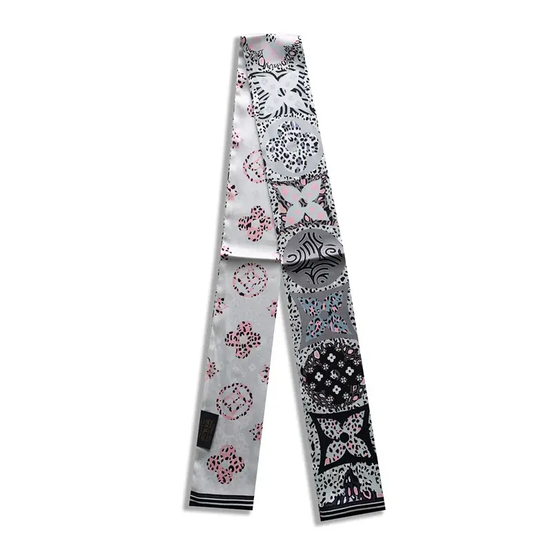 Long Silk Scarf with Floral Pattern for Women - Image 73