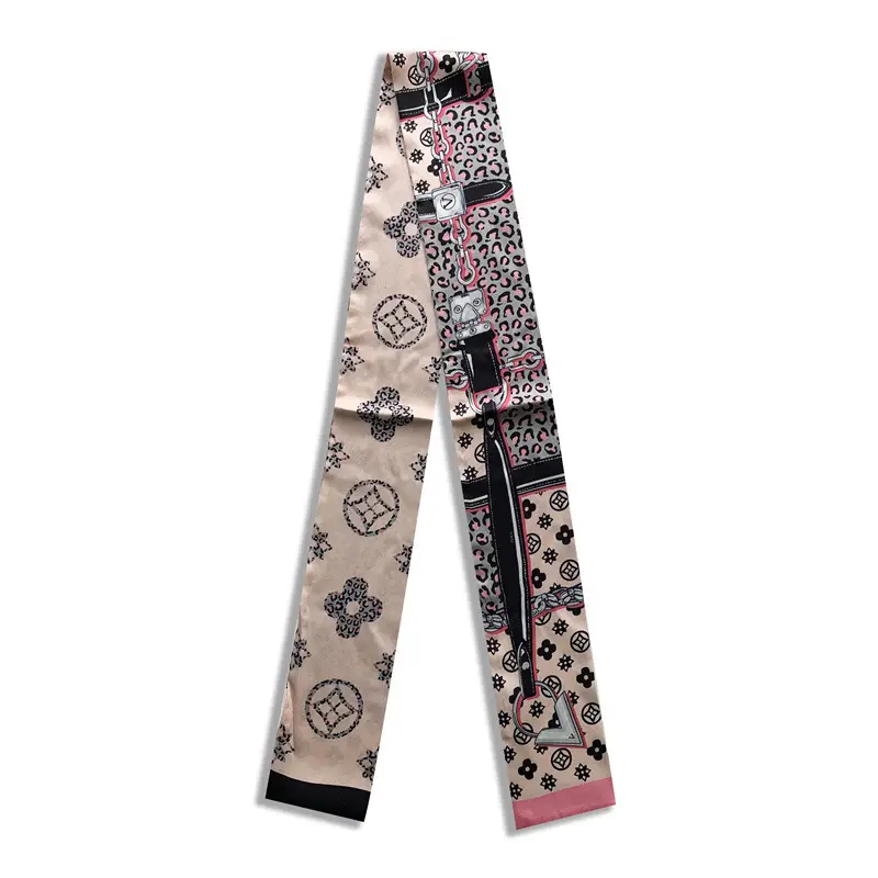 Long Silk Scarf with Floral Pattern for Women - Image 75