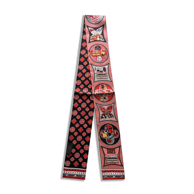 Long Silk Scarf with Floral Pattern for Women - Image 78