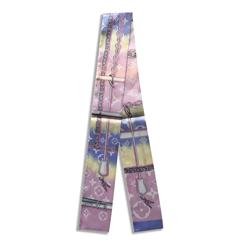 Long Silk Scarf with Floral Pattern for Women - Image 8